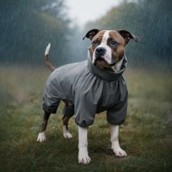 Дождевик для животных WAUDOG Clothes водонепроницаемый M35 серый Фото 3