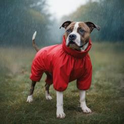 Дождевик для животных WAUDOG Clothes водонепроницаемый S35 красный Фото 3