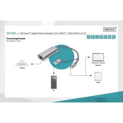 Переходник Digitus USB-C + USB 3.0 to RJ45 2500Mbps Ethernet Фото 9