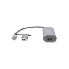 Переходник Digitus USB-C + USB 3.0 to RJ45 2500Mbps Ethernet Фото 4