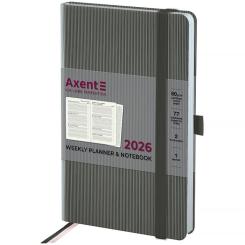 Еженедельник Axent датированный 2026 Partner Lines 125х195, серый Фото