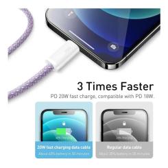 Дата кабель Baseus USB-C to Lightning 2.0m 20W purple Фото 2
