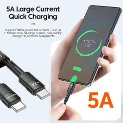 Дата кабель Essager USB-C to USB-C 1.0m 100W black Фото 3