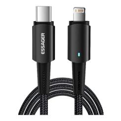 Дата кабель Essager USB-C to Lightning 1.0m 20W black Фото