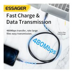 Дата кабель Essager USB-C to Lightning 1.0m 20W black Фото 3