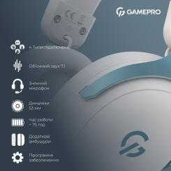 Наушники GamePro Asgard Freya Pro Wireless White/Blue Фото 11