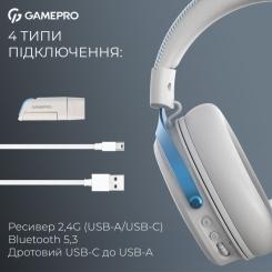 Наушники GamePro Asgard Freya Pro Wireless White/Blue Фото 5