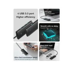 Концентратор Baseus USB-C to 4xUSB 3.0 1.0m black Фото 10