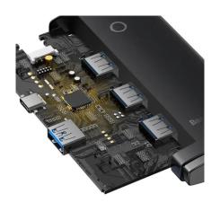 Концентратор Baseus USB-C to 4xUSB 3.0 1.0m black Фото 7