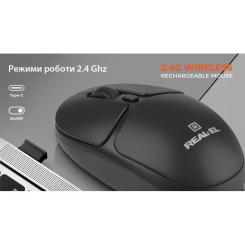Мышка REAL-EL RM-335W Wireless Black Фото 11