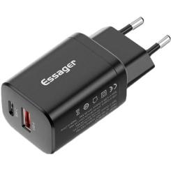 Зарядное устройство Essager 1xUSB + 1xUSB-C PD30W black Фото