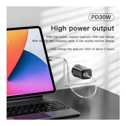 Зарядное устройство Essager 1xUSB + 1xUSB-C PD30W black Фото 5