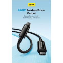 Дата кабель Baseus USB-C to USB-C 2.0m 240W Black Фото 6