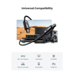 Кабель мультимедийный Ugreen Optical Toslink 1.0m AV122 black Фото 1