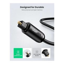 Кабель мультимедийный Ugreen Optical Toslink 1.0m AV122 black Фото 4