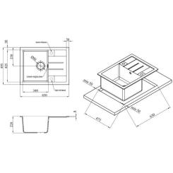 Мойка кухонная Kroner KompositGRA-6550 Фото 5