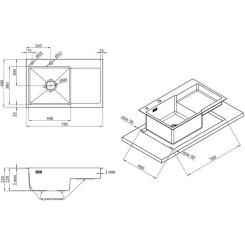 Мойка кухонная Kroner Geburstet-7848LHM Фото 8