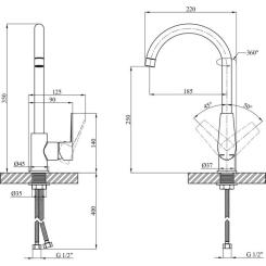 Смеситель Kroner Eifel-C030 Фото 7