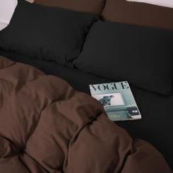 Постельное белье MirSon 002-003 Black/Brown Фланель 2x143x210 Семейный Фото 4