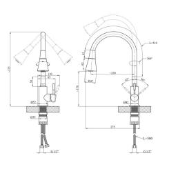 Смеситель Kroner Klassisch-ESG031BLK Фото 7