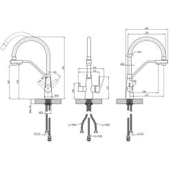 Смеситель Kroner Klassisch-ESG03817BLK Фото 8