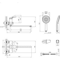 Душевой гарнитур Kroner Graz-GRP070 + змішувач Graz-GRP010 Фото 10