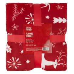Плед Ardesto Christmas Flannel 160х200см, 100% поліестер, олені Фото
