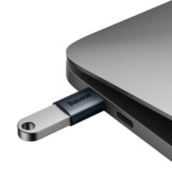 Переходник Baseus OTG USB 3.1 AF to USB-C blue Фото 5