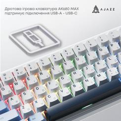 Клавиатура Ajazz AK680 MAX Magnetic Switch RGB USB White Фото 4