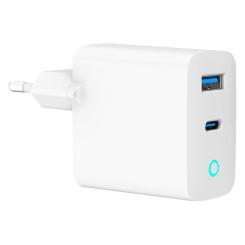 Зарядное устройство Gembird 1xUSB-C PD30W + 1xUSB QC3.0 LED white Фото 3