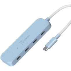 Концентратор J5create USB-C to 4xUSB-C 3.2 10Gbps cyan Фото 1