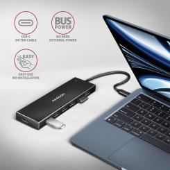 Концентратор AXAGON USB-C to 7xUSB 3.0 black Фото 2
