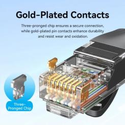 Патч-корд Vention 1м, UTP cat 6 RJ-45 black Фото 6