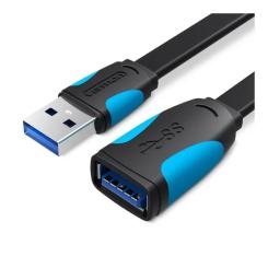 Дата кабель Vention USB 3.0 AM/AF 2.0m flat black Фото