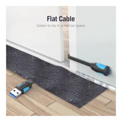 Дата кабель Vention USB 3.0 AM/AF 2.0m flat black Фото 5