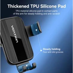 Универсальный автодержатель Vention 4.7-7.2" на дефлектор, черный Фото 3