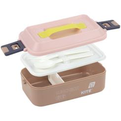 Ланч-бокс Kite 1000 мл бежевий Фото 2