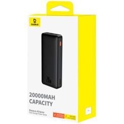 Батарея универсальная Baseus Airpow 20000mAh 20W PD/3.0, QC/3.0, black Фото 6