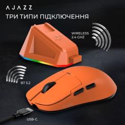 Мышка Ajazz AJ159P MC Wireless/Bluetooth/USB Charging Dock Ora Фото 8