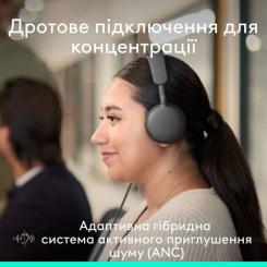 Наушники Logitech Zone Wired 2 for Business USB Graphite Фото 2