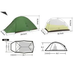 Палатка Naturehike надлегкий двомісний Cloud Up Pro CNK2350WS020, тем Фото 2