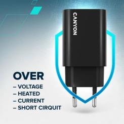 Зарядное устройство Canyon USB-C PD30W OnCharge Black Фото 6