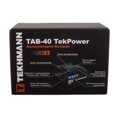Аккумулятор к электроинструменту Tekhmann TAB-40 TekPower Li-ion 4Ah Фото 2