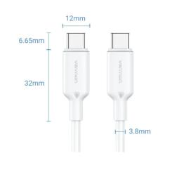 Дата кабель Vention USB-C to USB-C 1.0m 60W white Фото 1
