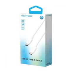 Дата кабель Vention USB-C to USB-C 1.0m 60W white Фото 2