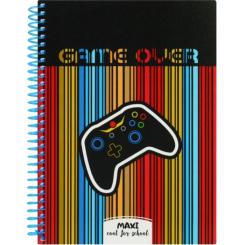 Блокнот Maxi А5, пластикова обкладинка, спіраль, 80 арк., кліти Фото