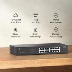 Коммутатор сетевой TP-Link LS1016G Фото 3