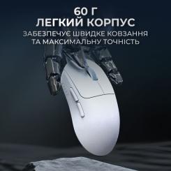 Мышка Ajazz AJ199 Carbon fiber Wireless/Bluetooth/USB White Фото 9