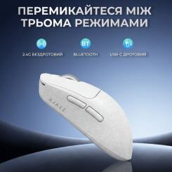 Мышка Ajazz AJ199 Carbon fiber Wireless/Bluetooth/USB White Фото 6