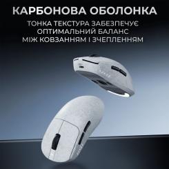 Мышка Ajazz AJ199 Carbon fiber Wireless/Bluetooth/USB White Фото 8